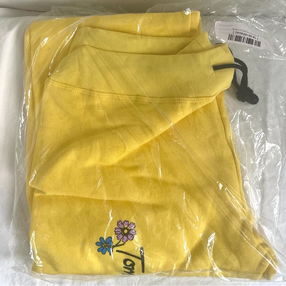 NWT Rodarte x Tom Petty Collection Limited Edition Sweatpants Yellow Flowers XL - Picture 3 of 6
